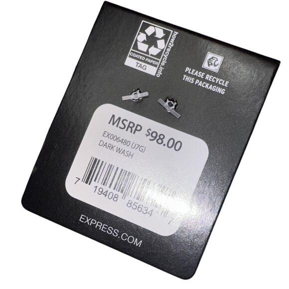 Express Women’s Size 16 Skinny Jeans Dark Wash Denim Tapered NWT - Picture 5 of 7